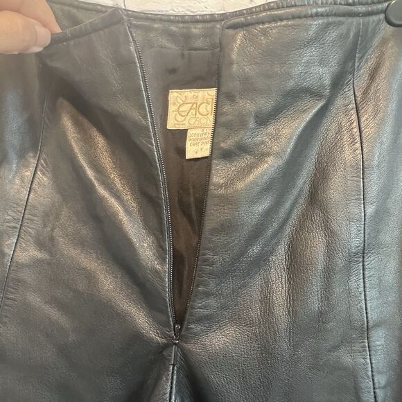 Cache leather pants womens size 6 vintage high waist - Picture 3 of 11